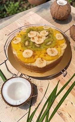 Tarte banane, kiwi et ananas