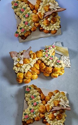 Des choux à la vanille, pistache, coco..., pour le papullon de la Guadeloupe