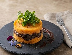 Parmentier à la patate douce et magret de canard