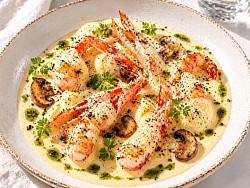 Langoustines au sabayon de champagne