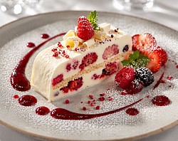 Terrine de fruits rouges au chocolat blanc